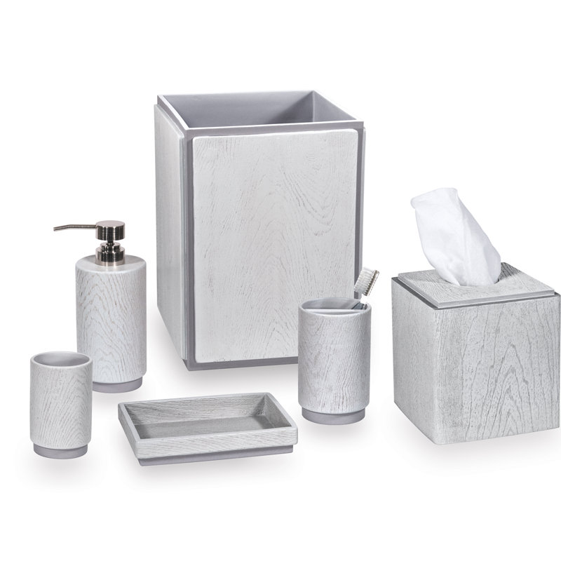DKNY Grey Wood 4 Piece Bathroom Accessory Set & Reviews Wayfair.ca